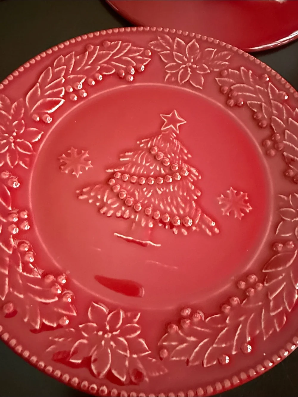 Bordallo Pinheiro Red Salad Dessert Plates Set of 4